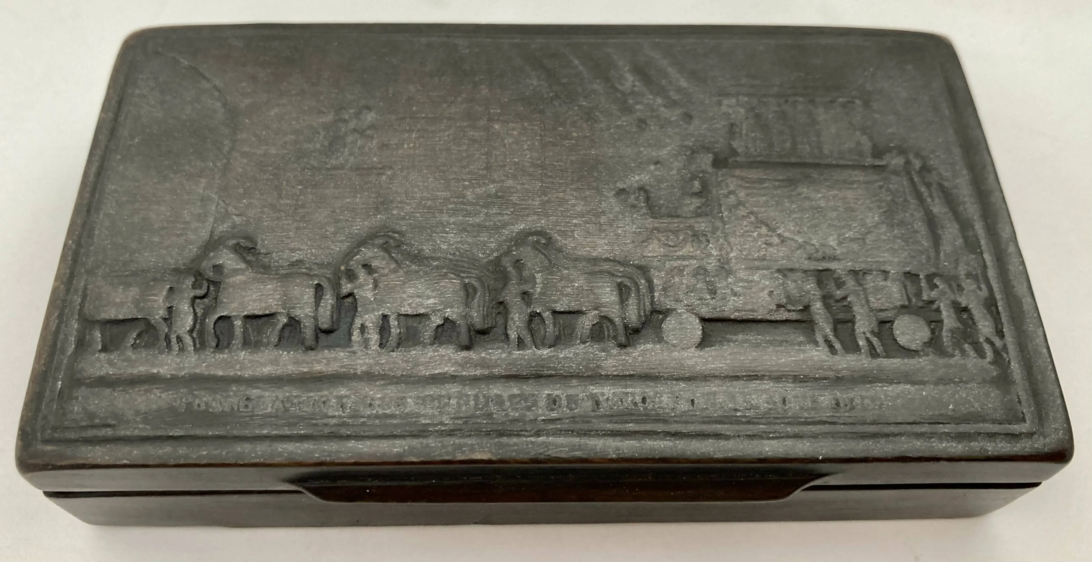 1840 Paris Funeral Procession of Napoleon Bonaparte Pressed Horn Snuff Box.