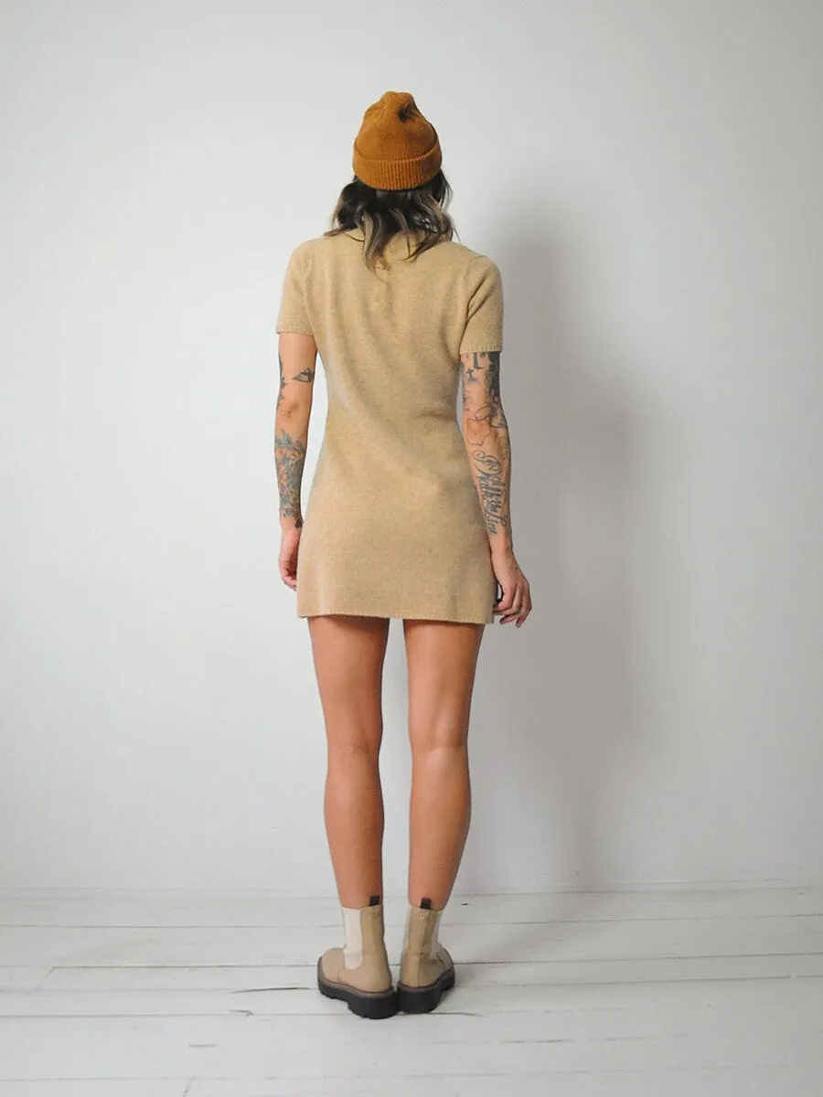 1960's Camel Angora Sweater dress