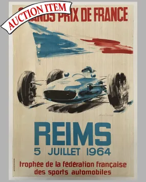 1964 Grand Prix de France original poster by Beligond