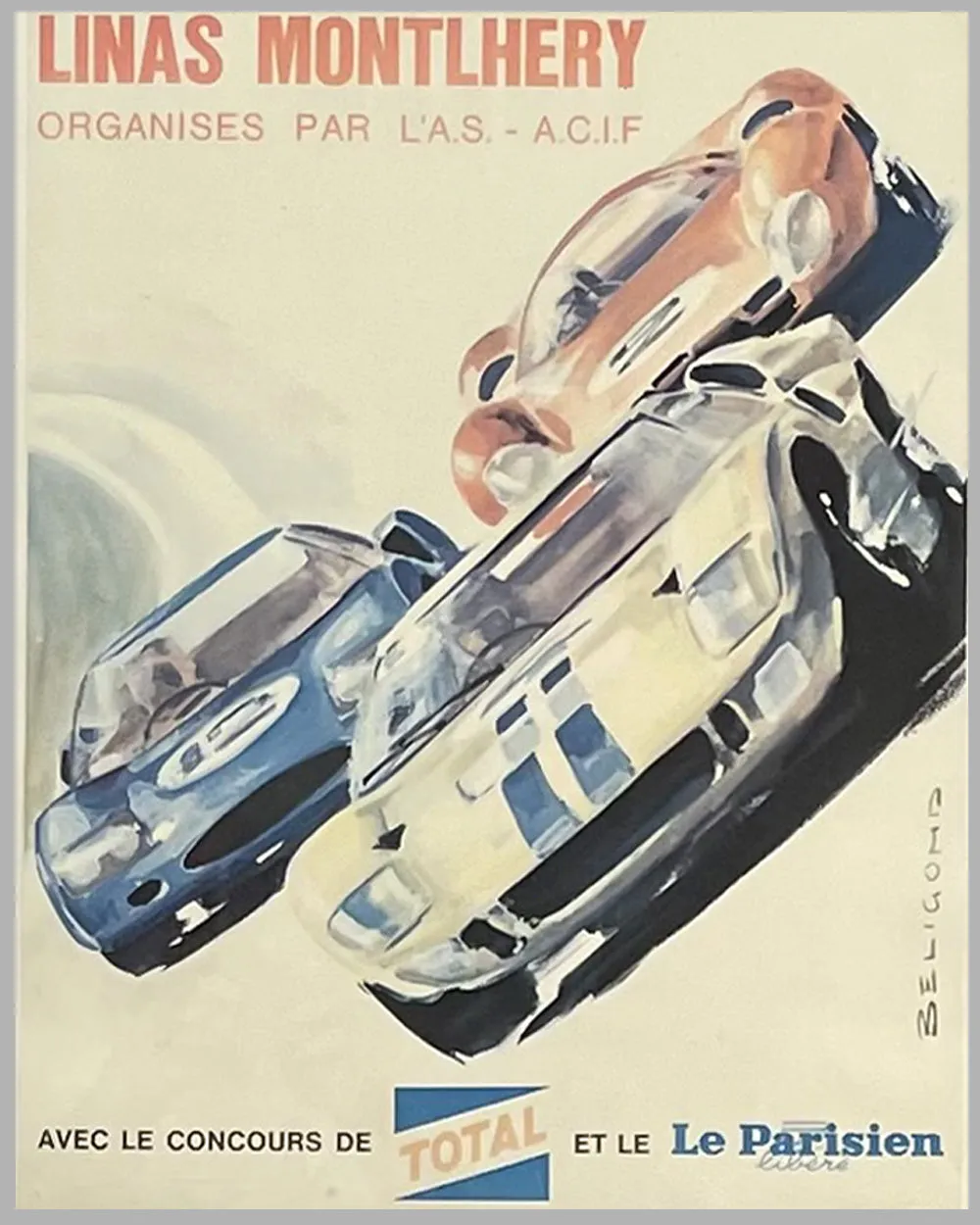 1966 - Les 1000 km de Paris, original poster by Beligond