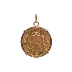 21.6k Gold 1900 10 Colones Christopher Colombus Coin Pendant