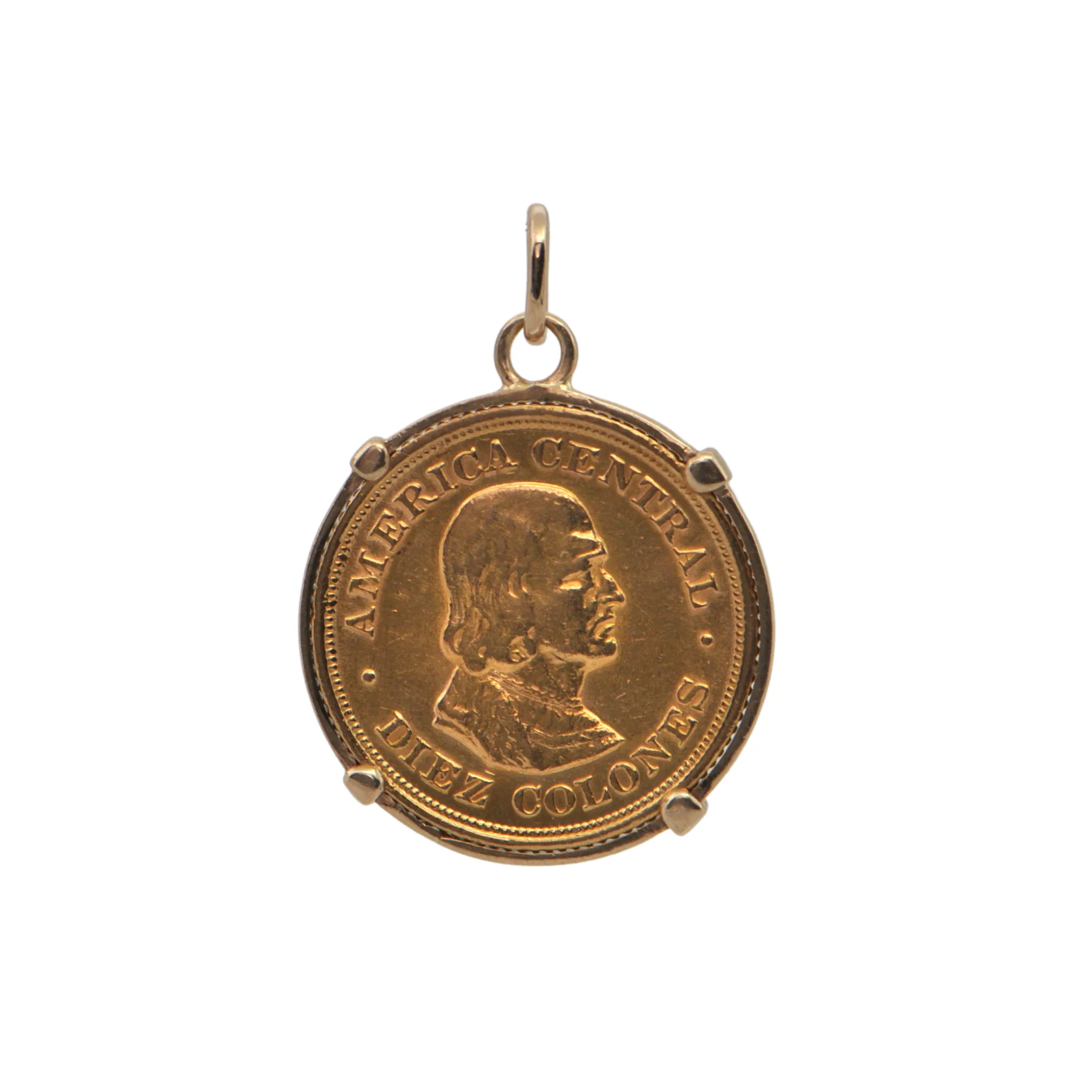 21.6k Gold 1900 10 Colones Christopher Colombus Coin Pendant