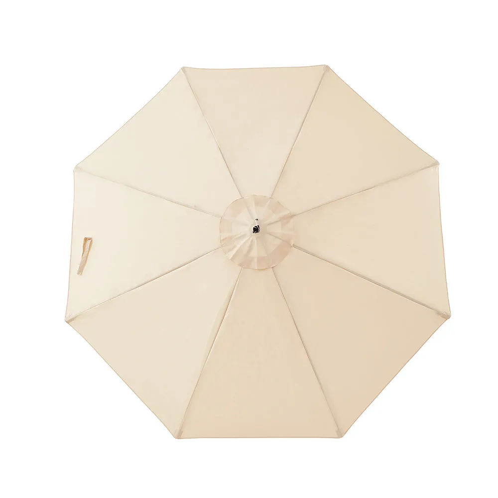 3M LED Light Aluminium Frame Garden Parasol with Tilt Crank , Beige