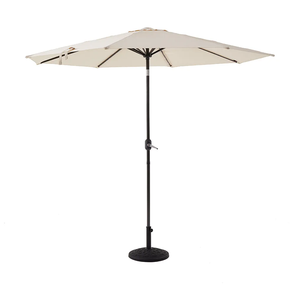 3M LED Light Aluminium Frame Garden Parasol with Tilt Crank , Beige