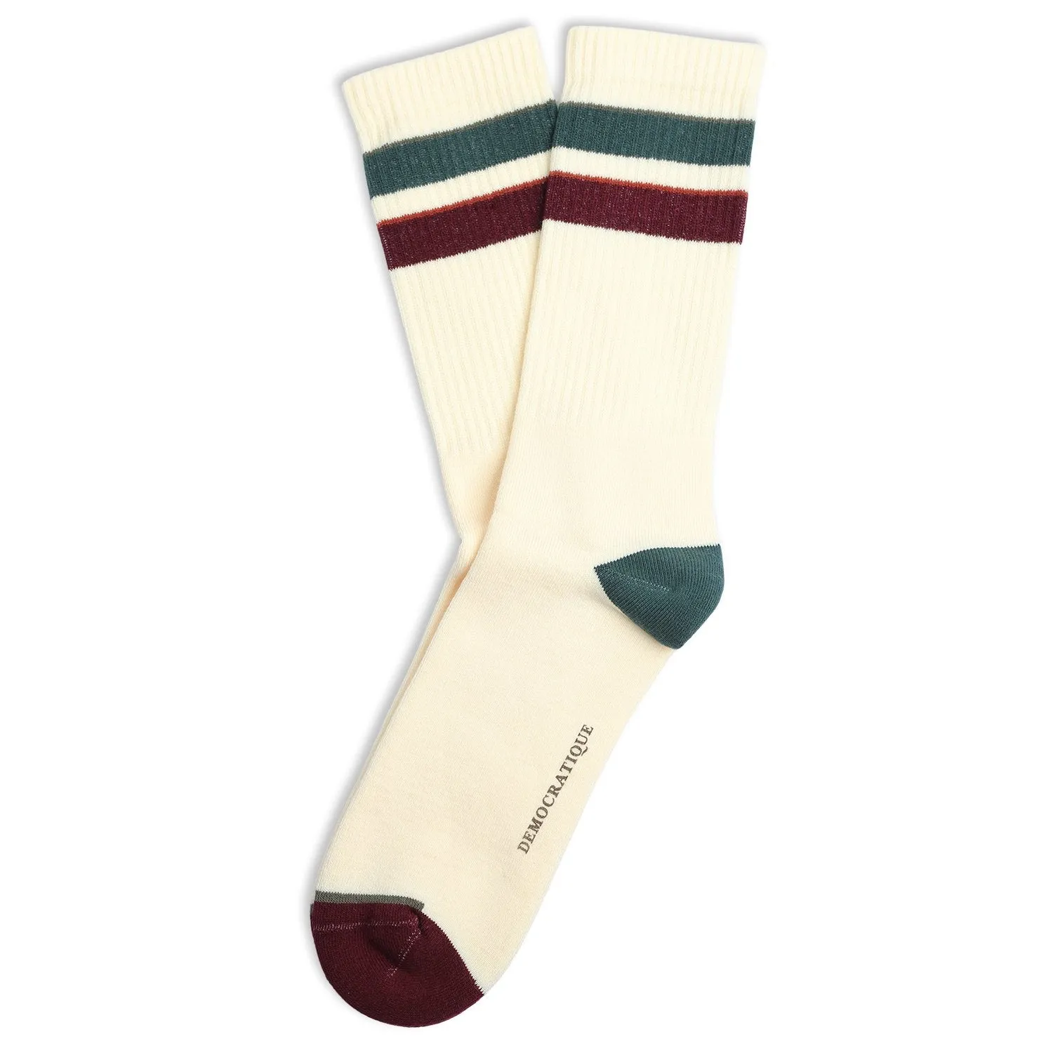 6-pack Athletique Classique Stripes Socks Off White / Forrest Green / Army / Red Wine / Light Rosso