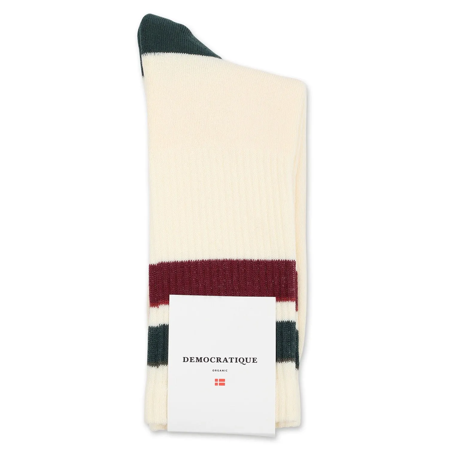 6-pack Athletique Classique Stripes Socks Off White / Forrest Green / Army / Red Wine / Light Rosso