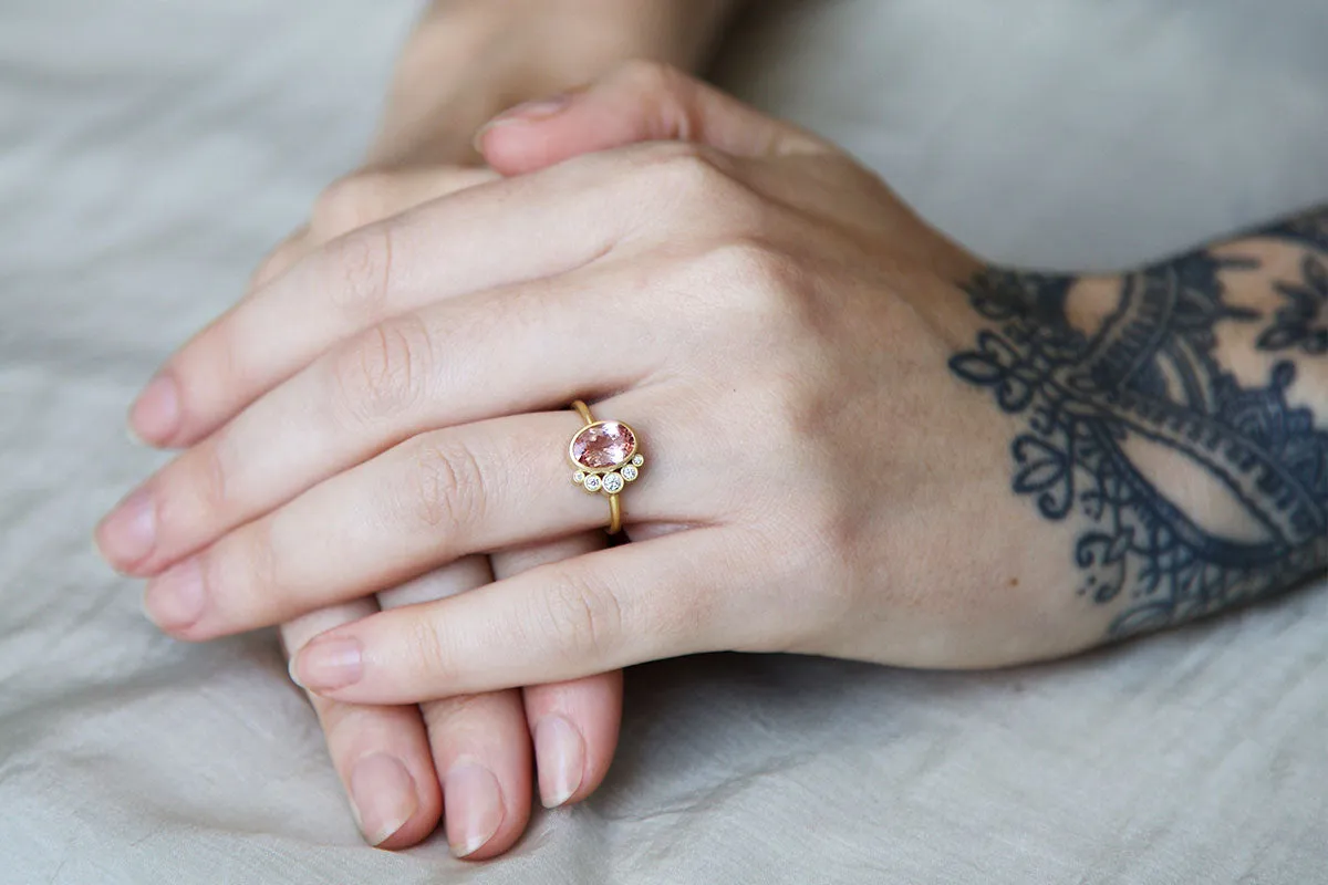 Belle de Jour 18K Gold Ring w. Diamond & Tourmaline