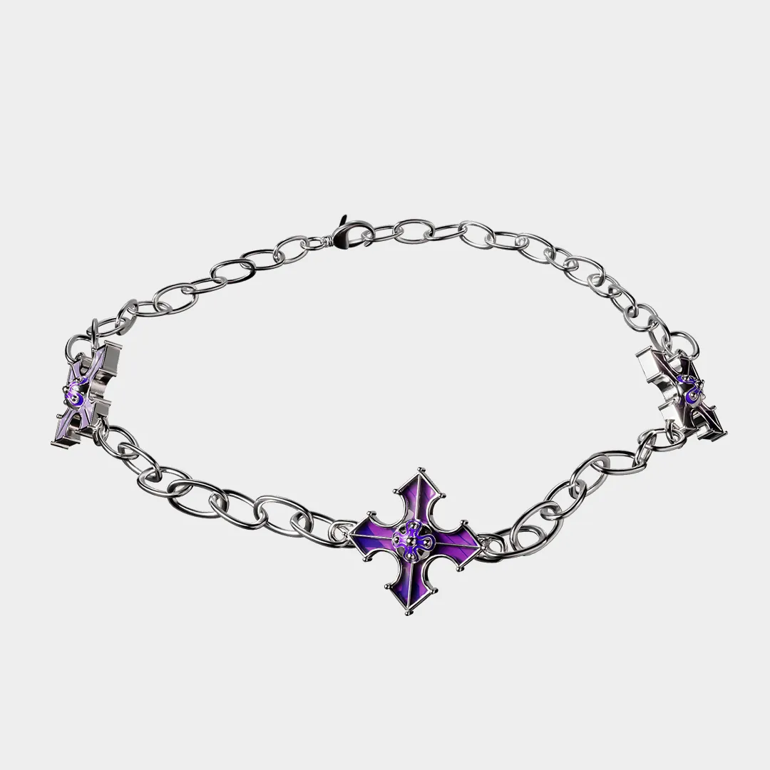 Crucifix - Purple Necklace