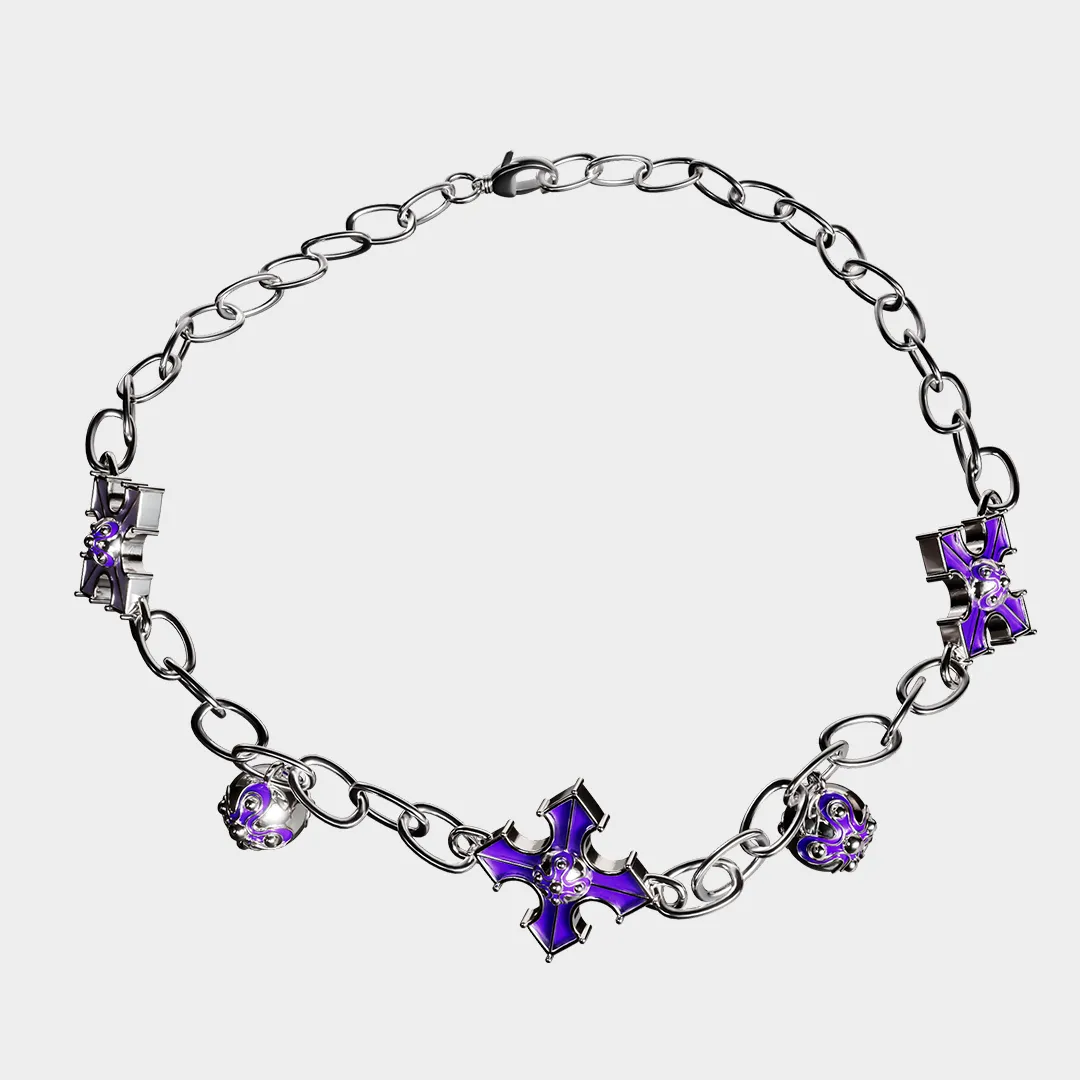 Crucifix - Purple Necklace