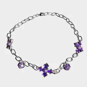 Crucifix - Purple Necklace