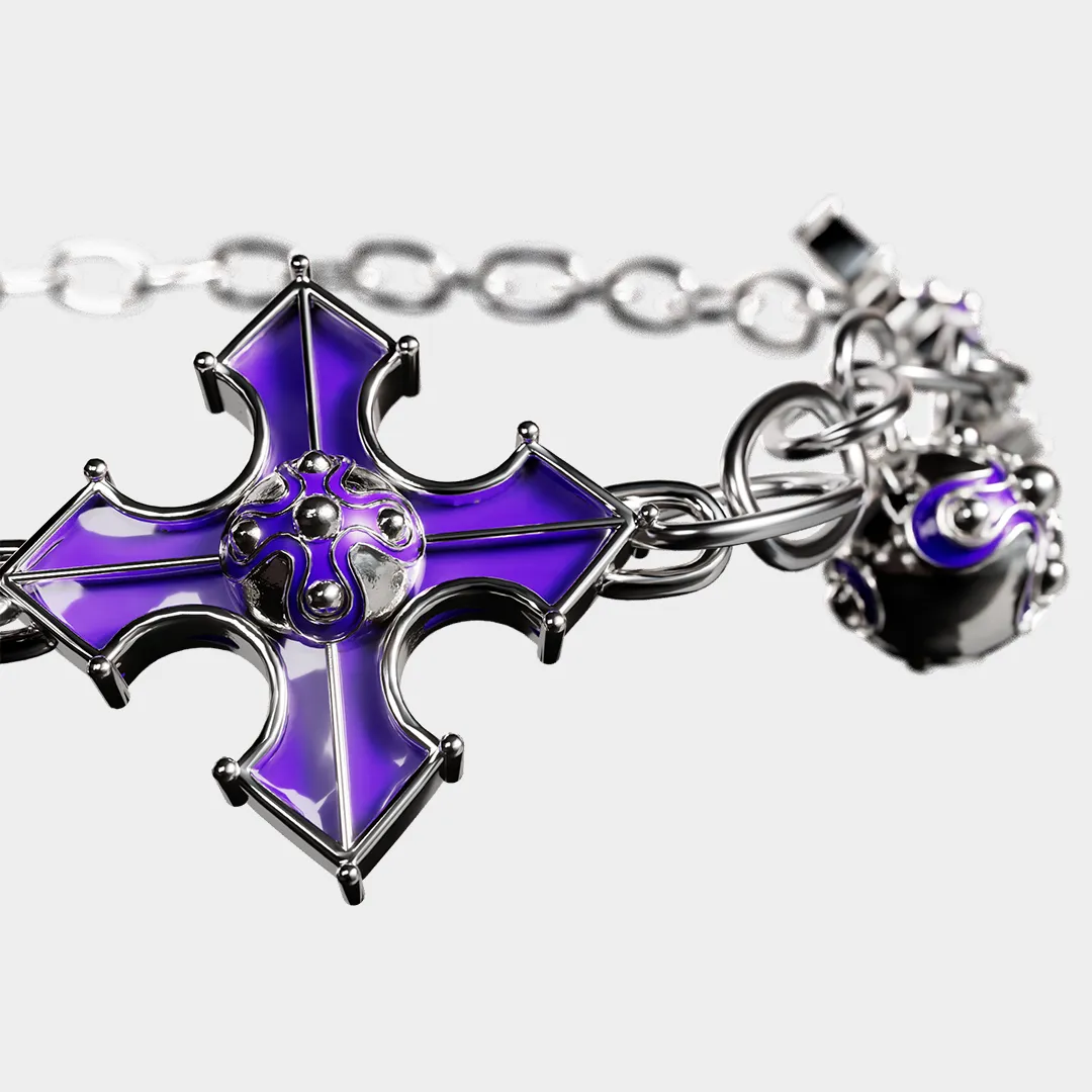 Crucifix - Purple Necklace