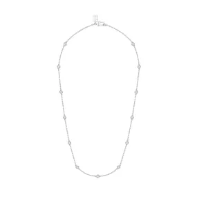 DAVIDOR Diamant Necklace PM, 18k White Gold with Brilliant Round Diamonds