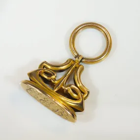 Decadent Fin de Siècle Art Nouveau 10k Gold Fob