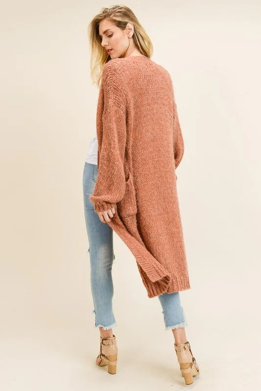 Faye Oversized Cardigan in Rust