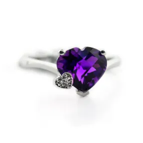 Heart Shaped Amethyst Ring