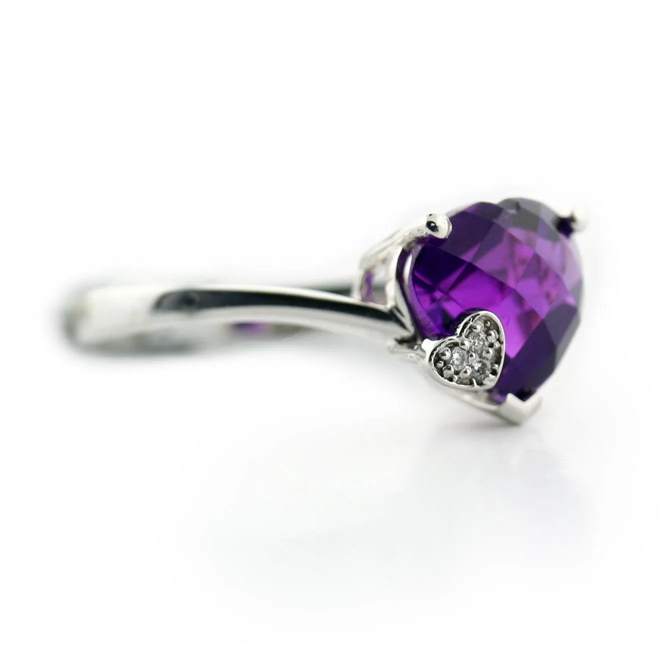 Heart Shaped Amethyst Ring