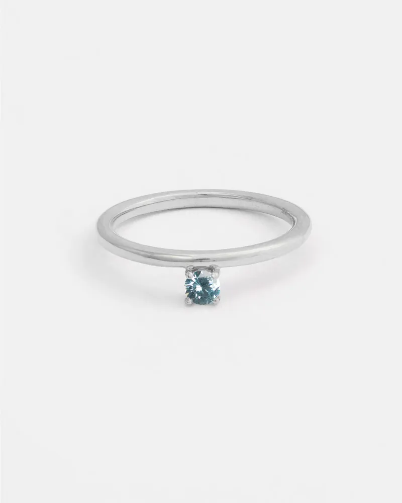 Novella Solitaire Ring in Silver with Ethical Birthstone