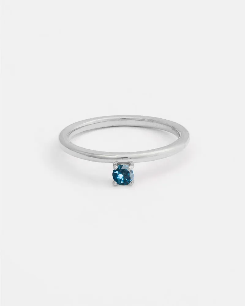 Novella Solitaire Ring in Silver with Ethical Birthstone