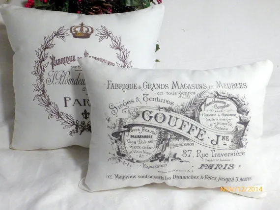 Paris pillow, Crown Pillow, French Country Decor