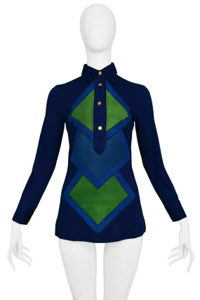 ROBERTA DI CAMERINO BLUE FULL DIAMOND SWEATER