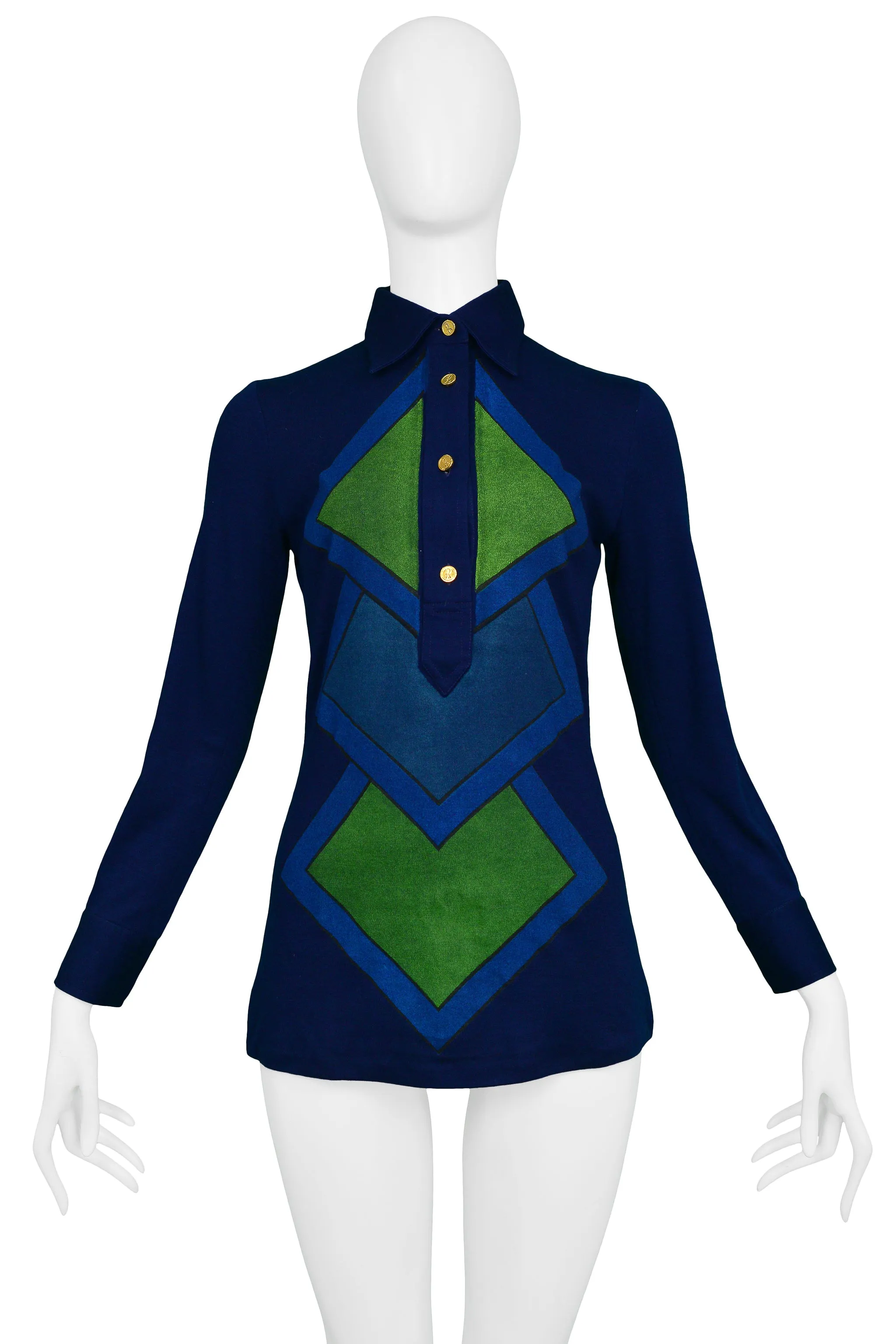 ROBERTA DI CAMERINO BLUE FULL DIAMOND SWEATER