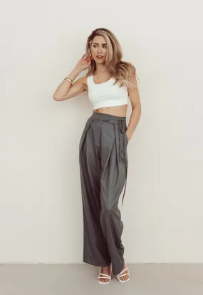 SALE - JAYDE Palazzo Pants in Smokey Grey