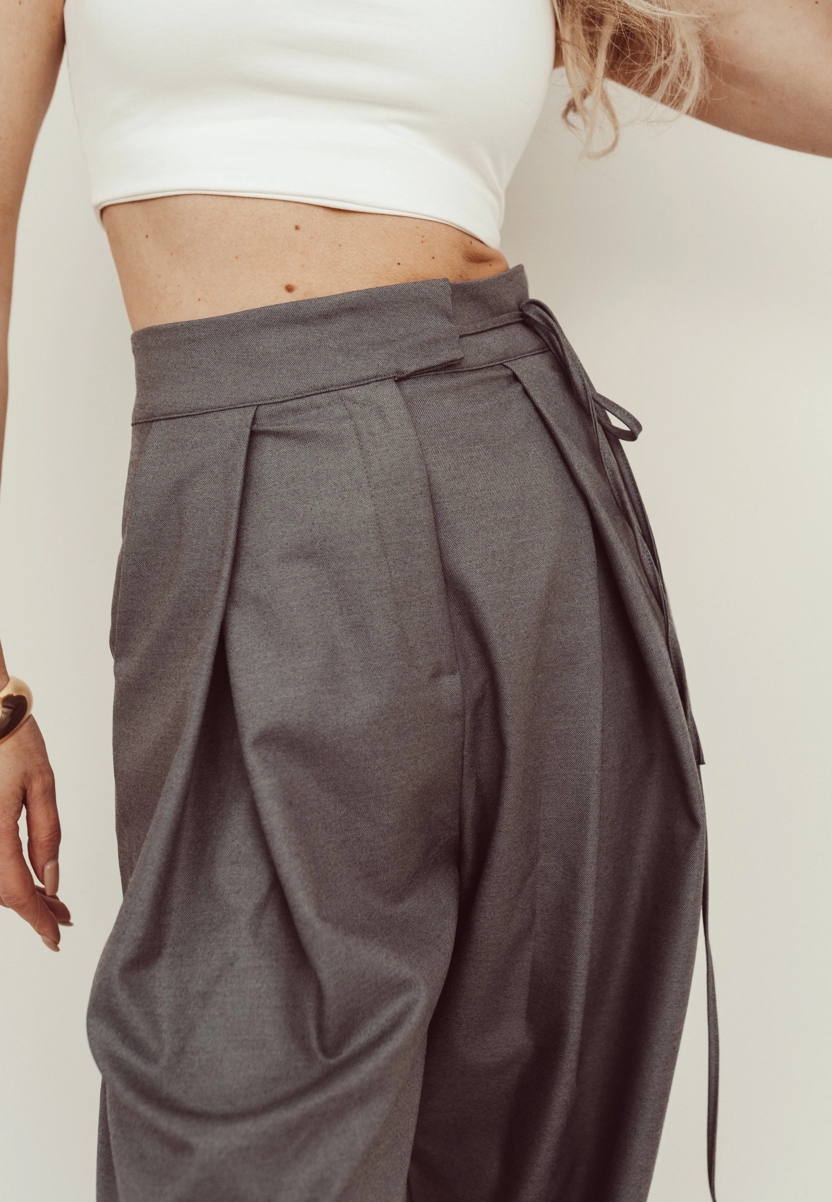 SALE - JAYDE Palazzo Pants in Smokey Grey