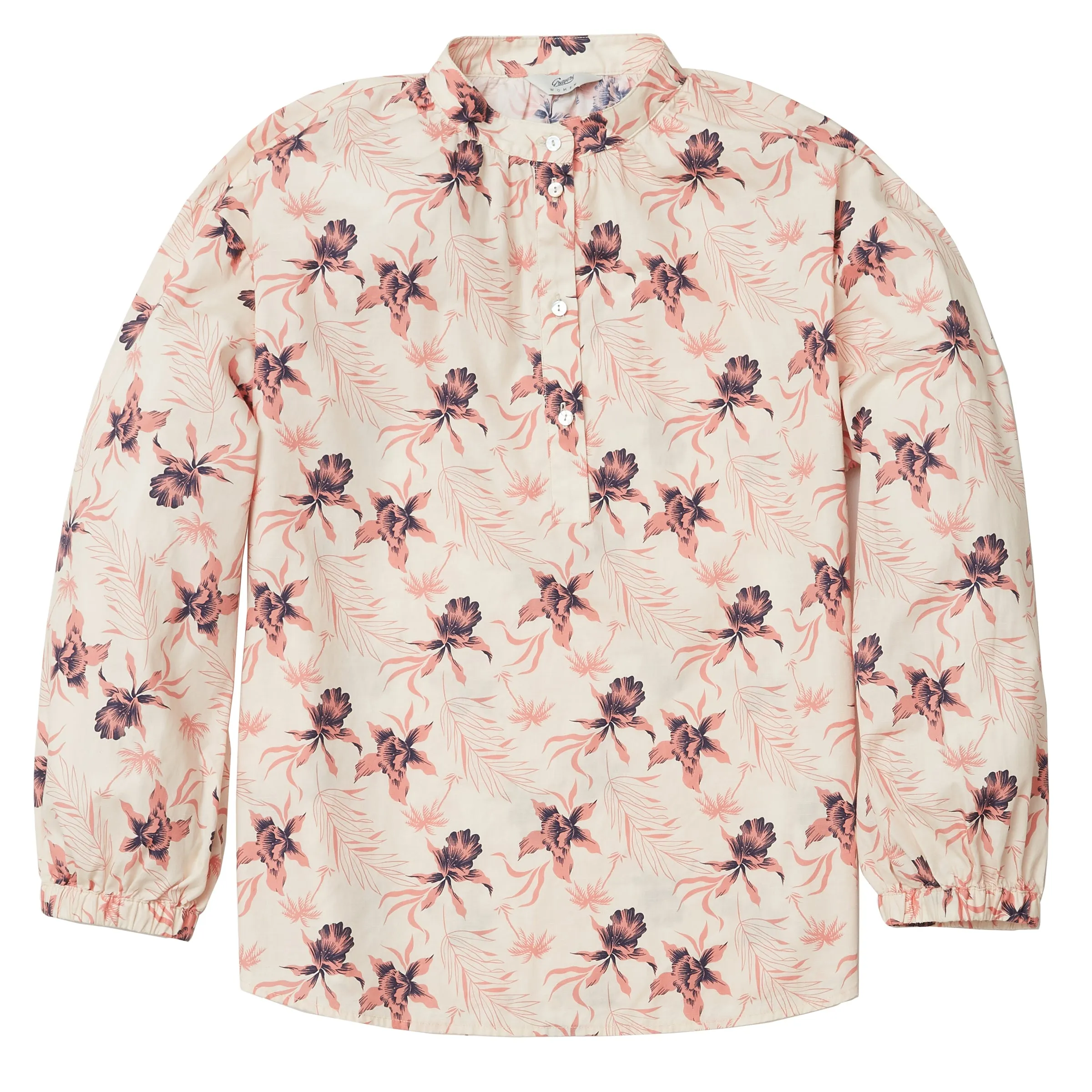 Stacy Popover Women's Blouse - Cream Floral (Final Sale)