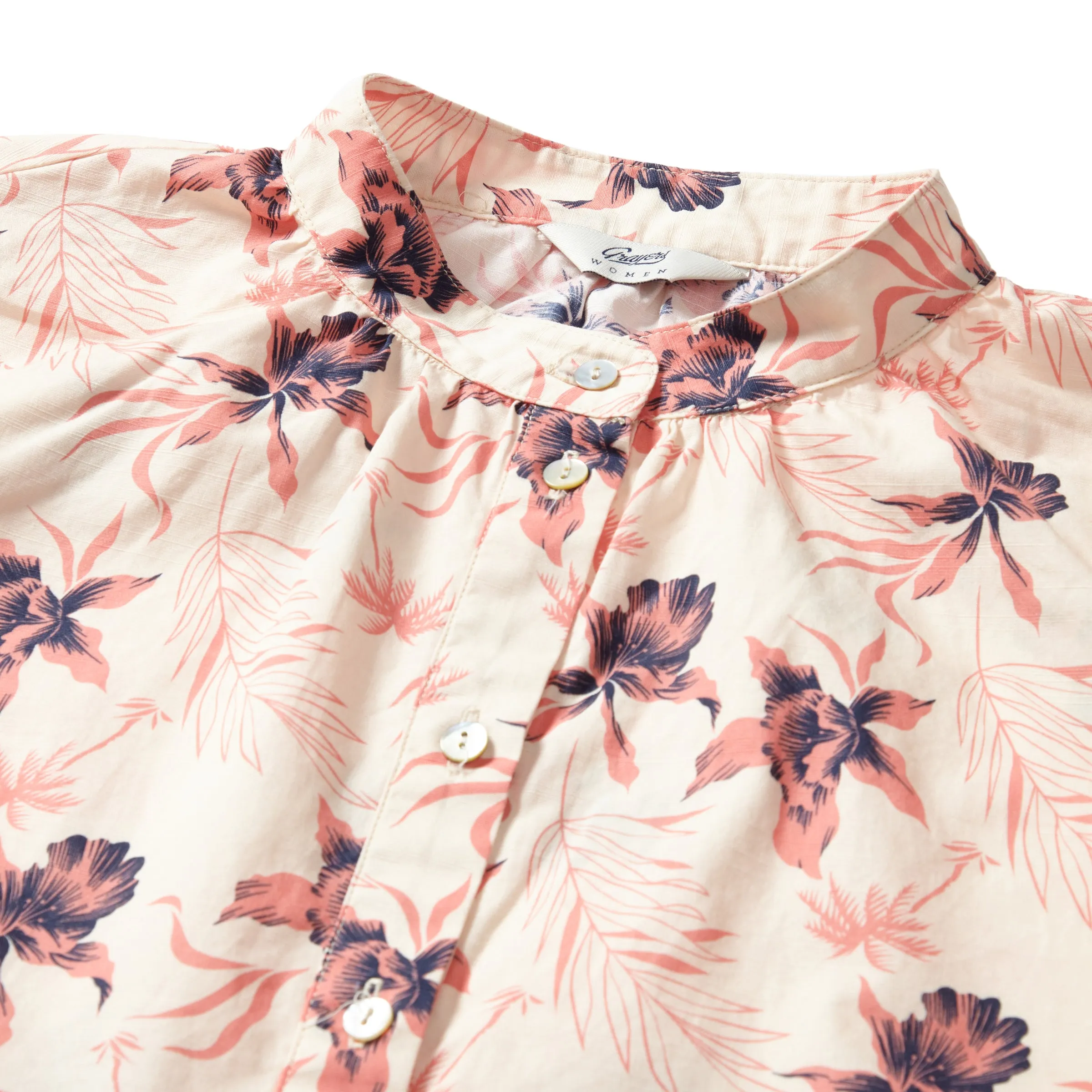 Stacy Popover Women's Blouse - Cream Floral (Final Sale)