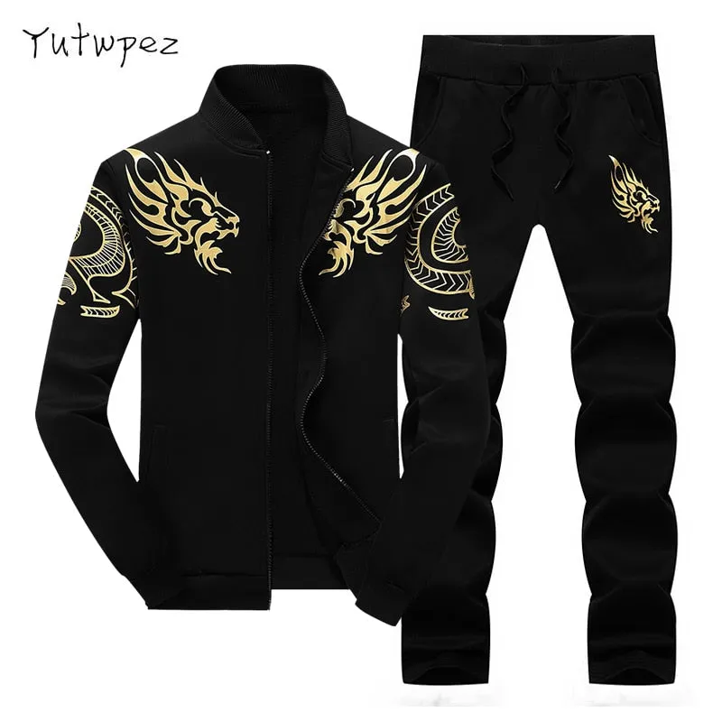 Tracksuit Men Sets Fashion Spring Winter Sporting Suit Sweatshirt  Sweatpants Mens Clothing 2 Pieces Sets Slim Track Suit 2019